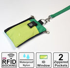Minimalist RFID Blocking Small Wallet with ID Window,WaterResistant Zip Id Case Wallet with Lanyard Keychain for Cards,Cash,Travel,Women,Men
