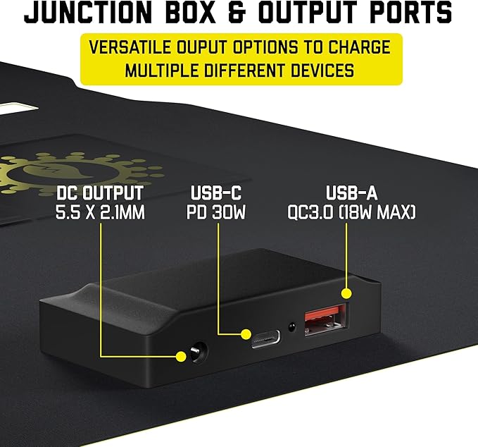 SunJack – 40 Watt Foldable Solar Panel, ETFE Waterproof Portable Solar Panel with Kickstands, USB-C PD30W, USB-A QC3.0, DC Output, Solar Panels for Camping, Hiking, Emergency Power