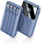 Power Bank, 15000mAh Portable Charger with Built in Cable, 22.5W Fast Charging, 6 Outputs, Slim Travel Essential Battery Pack with LED Display, Compatible with iPhone 16/15/14/13, Samsung, iPad, etc