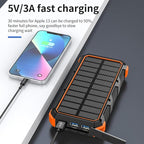 Solar Charger Power Bank 49800mAh Wireless Charger QC 3.0 Fast Charging Power Bank 8 Outputs 4 Inputs Solar Portable Charger Compatible with All Mobile Devices,SOS/Strobe/Strong Flashlights