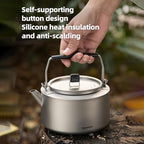 Camping Kettle Titanium Camp Tea Coffee Pot Portable Lightweight Tea Kettle Teapot Fast Heating Campfire Kettle for Stove Top, Boiling Water, Outdoor, Hiking, Camping, Picnic, Traveling