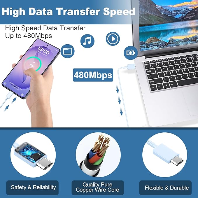 25W Super Fast Charging Cord Type C Block &10Ft USB C Android Phone Charger Cable for Samsung Galaxy S26/S25/S24/S24 Ultra/S24 Plus/S23 Ultra/S23/S23+/S22/S22 Ultra/S22+/S21Ultra/S20 Ultra/Note 20/10