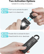 TECKNET Rechargeable Personal Safety Alarm for Women, 130dB Self Defense Keychain Alarms with SOS Strobe Light, Low Battery Notice, Personal Alarm Loud Siren Safety Keychain for Girls Kids Elderly