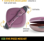 UCO Recycled ECO 5-Piece Camping Mess Kit with Bowl, Plate, Switch Spork Utensil Set