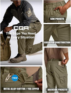 CQR Men's Tactical Pants, Water Resistant Ripstop Cargo Pants, Lightweight EDC Work Hiking Pants, Outdoor Apparel