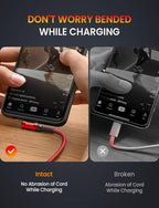 AINOPE USB C Cable 60W 2-Pack 10ft Nylon Braided USB C to USB C Cable Type C Charger Fast Charging Right Angle USBC Cable Charger Cord for iPhone 16 Pro Max 15 Plus Samsung S24 S23 iPad Pro Red