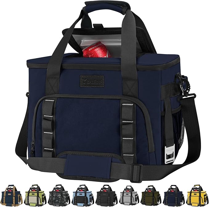 BALEINE Extra Large Soft Cooler Bag, Portable Leakproof Cooler, 40/60 Cans Volume for Beach, Camping, Kayaking, Travel, and Road Trips