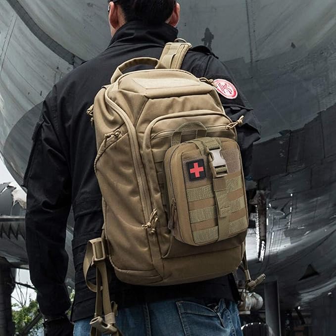 Gogoku First Aid Pouch 1000D Nylon Tactical Molle Tear Away Medical Pouch Empty Utility Pouch for Outdoor Activities Medical Supplies Camping Hiking Travel,Bag Only