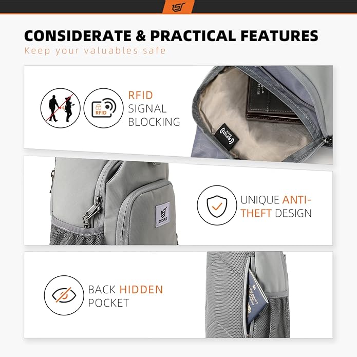 SKYSPER Sling Bag RFID Crossbody Sling Backpack Cross Body Shoulder Bag Travel Hiking Daypack for Women Men