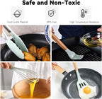 Camping Accessories Kitchen Cooking Utensils Set - Portable Outdoor Camp Cookware Set, Silicone Camper Essentials Gear Must Have Supplies for Travel RV BBQ Grill Picnic Hiking