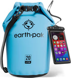 Earth Pak Waterproof Dry Bag - Roll Top Waterproof Backpack Sack Keeps Gear Dry for Kayak with Waterproof Phone Case