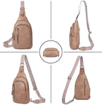 CLUCI Crossbody Bags for Women Men,Leather Sling Bag Cross Body Backpack for Woman Gifts for Women Birthday Unique