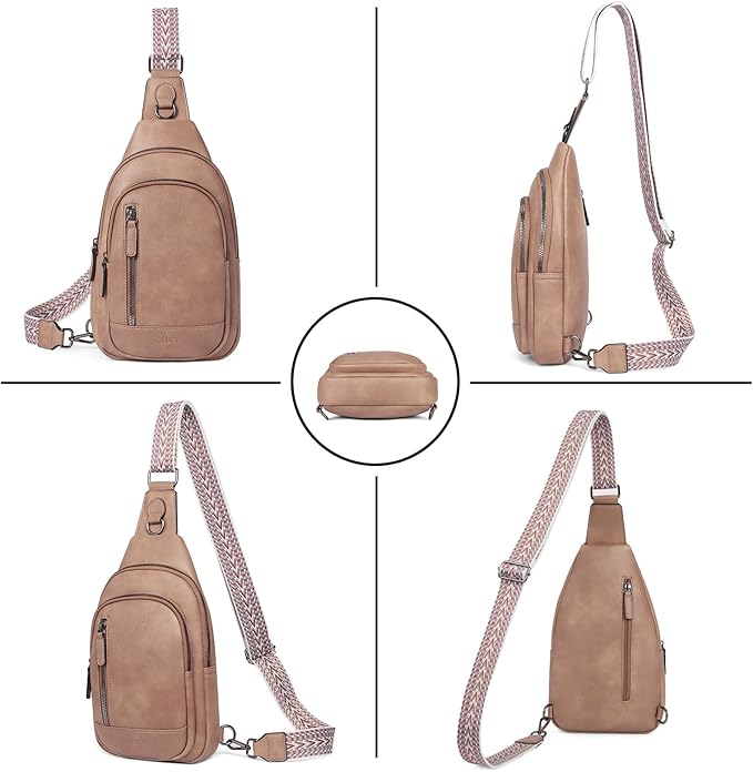 CLUCI Crossbody Bags for Women Men,Leather Sling Bag Cross Body Backpack for Woman Gifts for Women Birthday Unique
