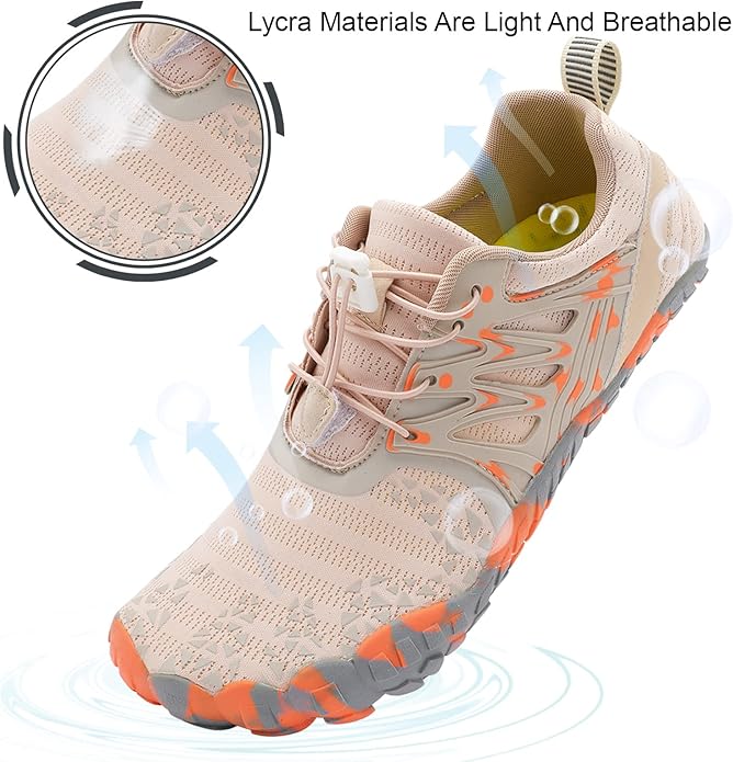 L-RUN Barefoot Water Shoes Women Mens Aqua Sock Athletic Hiking Water Sports Shoes for Swim Beach Pool Sand Diving Walking