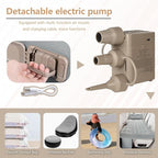 BEBAS Self-Inflating SUV Air Mattress Car Back Seat Bed, PVC Flocked Surface Car Air Couch Cushion Built-in Charging Pump for Rapid Inflation and Deflation. Gray