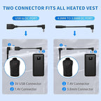 30000mAh Heated Vest Battery Pack 7.4V Heating Vest Battery Bank Power Bank with LED Display DC/USB//Type-C Portable Chargers for Heated Jacket Coat Warming Clothing(Black Grey)