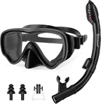 U PHITNIS Kids Snorkel Set for Age 4-14 - Dry Top Snorkeling Gear for Kids Junior & Youth - Childs Diving Mask with Big Eyes for Boys Girls - Anti-Fog Snorkeling Mask and Snorkel Set