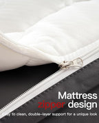 CHILLSUN Queen Air Mattress with Built in Pump,Raised Comfort Blow up Mattress,Dual Layer Mattress Topper Airbed,Durable Inflatable Mattress for Guests Home,Colchon Inflable 800lbs Max