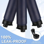 HASLE OUTFITTERS Insulated Water Bottle 22 oz Double Wall Stainless Steel Water Bottle Wide Mouth with Straw Lid & Spout Lid Keeps Cold or Hot(Navy,1)