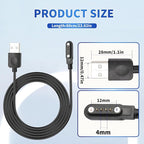 Smart Watch Charger Cable, Universal Magnetic SmartWatch Accessories Charger Cable 4 Pin Cord, Charger Contact pin spacing 7.62 mm for Smart Watch, Fitness Tracker (1)