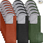 Macarrie 10 Pcs 0 Degree Camping Sleeping Bags Bulk for Adults Cold Weather 4 Season Warm Sleeping Bag with Compression Sack for Homeless Donation Shelter Emergency Hiking