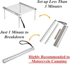 NASHRIO Portable Camping Grill, Folding Compact Stainless Steel Charcoal Barbeque Grill for Picnics, Backpacking, Backyards, Survival