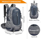 G4Free 35L Hiking Backpack Water Resistant Outdoor Sports Travel Daypack Lightweight with Rain Cover for Women Men (Navy Blue)
