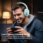 TOZO HA1 Bluetooth 5.4 Over Ear Headphones, 70H Playtime with Mic, Foldable Wireless Headset, Deep Bass Stereo Sound Customizable 32 EQ Music Mode Via Button & App for Travel and Home, Upgraded