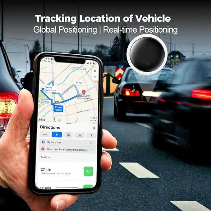 Dual System GPS Tracker for iOS and Android Bluetooth Tracker Smart Tags Compatible with Apple Find My (iOS) & Google's Find Hub (Android) for Keys, Vehicles, Car, Luggage, Wallet (4-Pack)