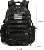 30L Military Tactical Backpack for Men 3 day Assault Pack Molle Daypack Army Hiking Rucksack (BlackMix)