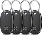Tracker Tags-4 Pack, Bluetooth Tracker Works with Apple Find My APP (iOS Only), Keys Finder and Item Locator for Luggage, Backpack, Suitcases, Replaceable Battery, IP67 Waterproof weTag pro