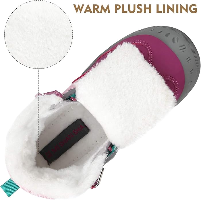 Mishansha Kids Hiking Boots Toddler Girls Boys Hiking Shoes Water-Resistant Anti-Collision Non-Slip Athletic Outdoor Trekking Boots