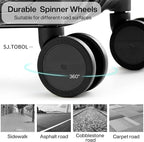 Hanke Luggage Sets 3 piece Carry On Luggage with Wheels PC Hard Shell Suitcases Lightweight Checked Travel Luggage Large Travel Suitcase Woman Men 20/24/29 Inch(Jet Black)