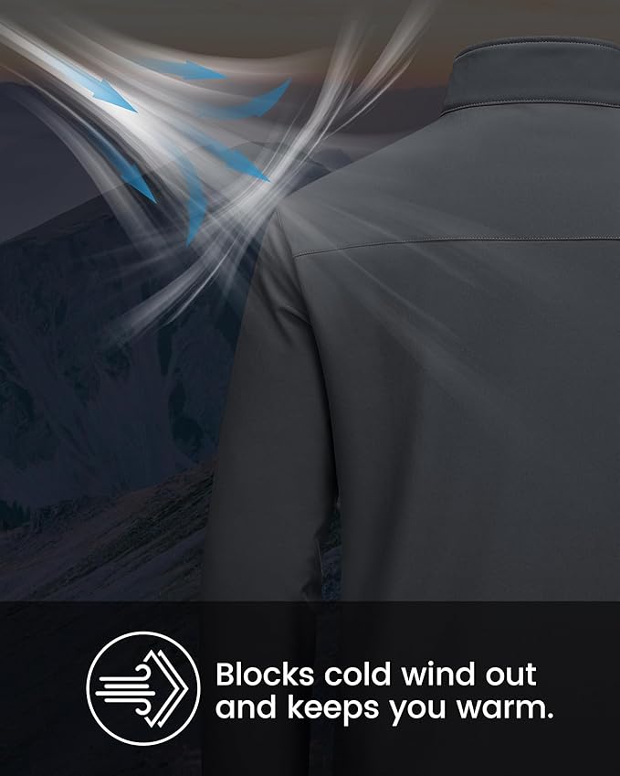 MAGCOMSEN Men's Fleece Lined Softshell Jacket Waterproof Windbreaker Rain Jacket for Tactical Hiking