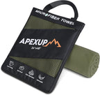 APEXUP Microfiber Travel Towel, Ultra Absorbent Quick Dry Towels, Lightweight Gym Sports Camping Towel for Workout, Yoga, Beach, Shower, Swimming (48"×24", Army Green)