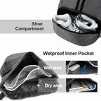 Hoedia Sports Drawstring Backpack - String Swim Gym Bag with Shoes Compartment and Wet Proof Pocket for Women/Men (Dark Grey)