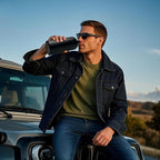 32 Oz Insulated Water Bottle - Stainless Steel Metal Military Black Water Jug with Sleeve, Gym Water Bottles for Men Sports Workout Hiking with Black Water Bottle Pouch