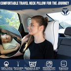 alkamto Travel & Camping Comfortable Memory Foam Pillow – Easy to Carry Portable Bag – Temperature Regulating Pillow Case (White Contour)