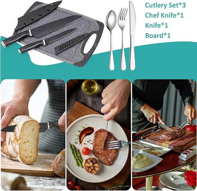 Camping Kitchen Utensil Set Outdoor Cooking Set Accessories Camping Cookware Kit for Travel, RVs, BBQs Stainless Steel Portable Camping Essentials Cooking Knife Set