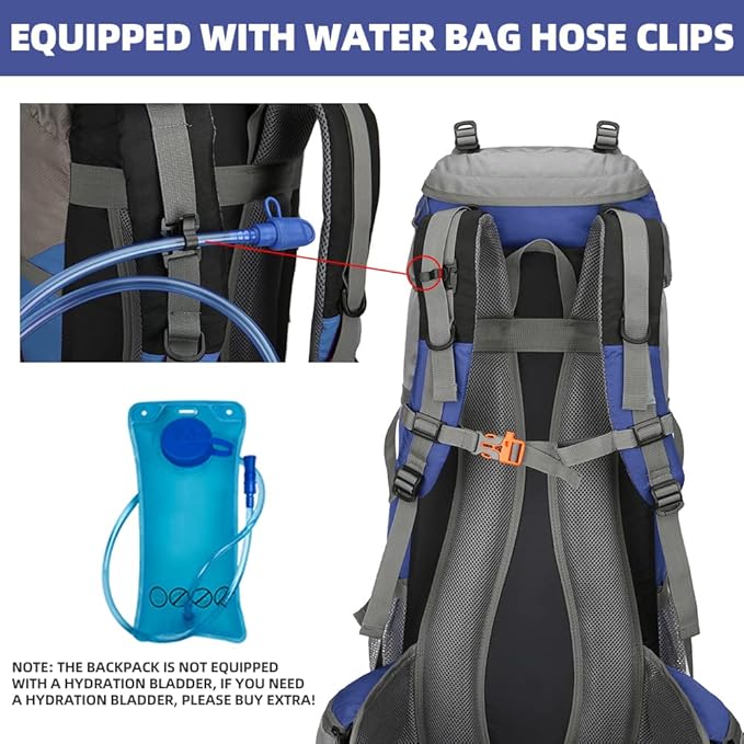 70L Camping Hiking Backpack with Rain Cover Waterproof Backpacking Backpack for Hiking Treeking Climbing Outdoor