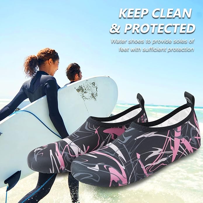 Deevike Water Shoes for Women Men Barefoot Quick-Dry Aqua Socks Slip-on for Beach Swim Surf Yoga Exercise