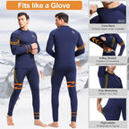 romision Thermal Underwear for Men Long Johns Fleece Lined Hunting Gear Bottom Top Set Base Layer for Cold Weather Gift