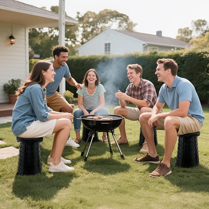 Upgraded Foldable Stool Thickened, Portable Collapsible Stool Retractable Stool for Fishing, Hiking Tours, BBQ, Parties, Outdoor Activities