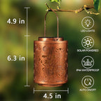 Solar Lanterns Garden Decor Birthday Gifts for Women Mon Grandma Metal Hanging Solar Lights Waterproof Outdoor Decoration for Outside LED Lanterns for Yard Patio Lawn (Cow)