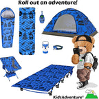 KidzAdventure Mummy Style 32 – 59F Kids Sleeping Bag with Pillow Sleeve, 4 Season, Lightweight and Backpacking Style, Ideal for Camping, Sleepover, Boys, Girls, Youth and Toddlers