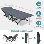 Camping Cot for Adults, Folding Bed with Comfortable Cushion, Tent Portable Sleeping Bed with Carry Bag for Camp, Office Use, Outdoor, Traveling Supports 450 lbs