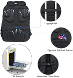 KROSER Friendly Travel Laptop Backpack 18.4 inch XXXL Gaming Backpack Water-Repellent College Daypack Business Backpack with RFID Pockets & USB Port for Men/Women-Black/Haze Blue