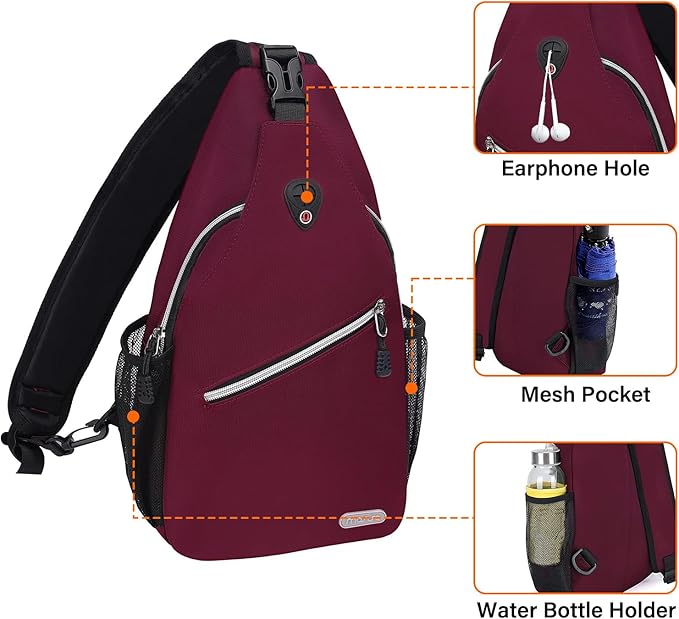 MOSISO Sling Backpack, Multipurpose Crossbody Shoulder Bag Travel Hiking Daypack