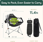 Hammock Camping Chair – Folding Swing Chair with Headrest & Cup Holder, 300 lbs Support, Breathable Mesh, Portable & Lightweight for Outdoor, Camping, Fishing, Patio & Travel