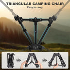 MINGPINHUIUS Portable Folding Camping Chair: Lightweight Height Adjustable Camping Chairs Stable Supports 330 Lbs with Side Pockets for Outdoor Camp, Travel, Beach, Lawn (Black)
